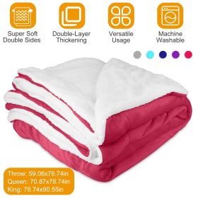 Fleece Queen Blanket Warm Soft Flannel Bed Cover Cuddly Cozy Sofa Travel Car Blanket Queen Size (size: Queen)